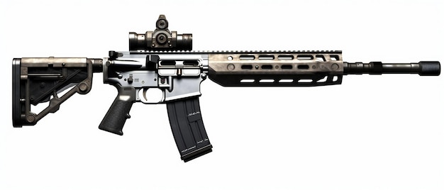 Rifle de arma isolado em fundo branco