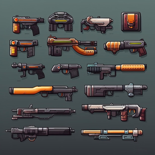 rifle espingarda jogo de arma gerado por IA caça militar esporte tiro de bala rifle espingarda jogo de arma ilustração