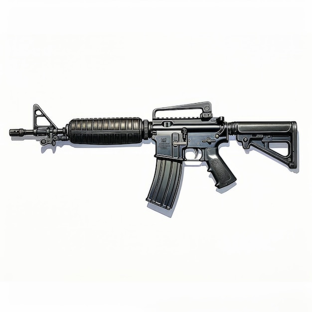 Foto el rifle m16 ar15 de black stake es una pintura al óleo realista inspirada en cornelia parker.