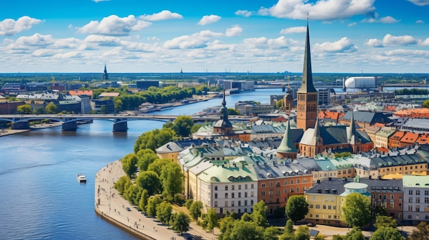 Foto riga letonia 20 de agosto de 2023 una vista aérea