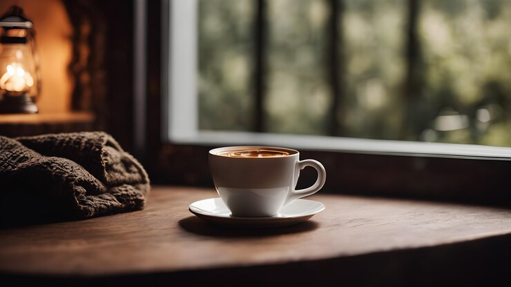 Un rincón acogedor con una taza caliente