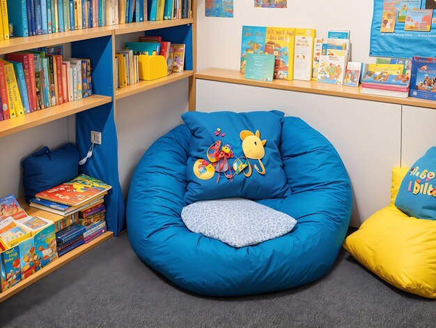 Un rincón de biblioteca en el aula generado por la IA