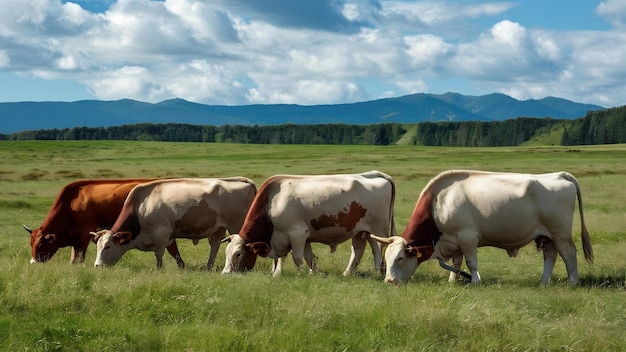 Rinder weiden auf der Wiese