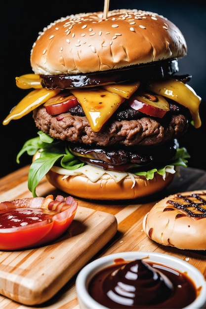 Foto rindfleisch-burger-mahlzeit