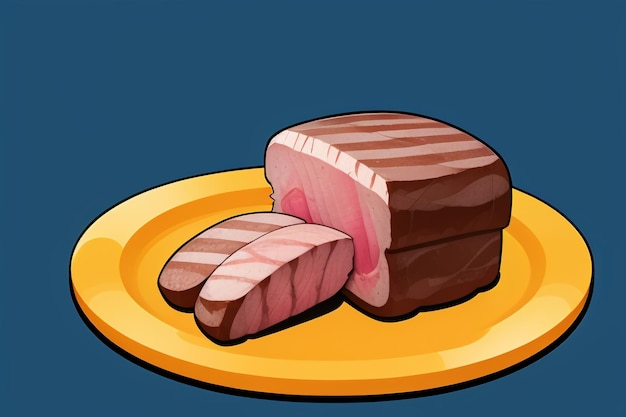 Rindfleisch-Western-Food-UI-Symbol, Spiel-Requisite, Design, Gourmet-Steak-Stil, 3D-c4d-Cartoon-Rendering-Element