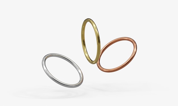 Ring isoliert auf weißem Hintergrund 3D-Render