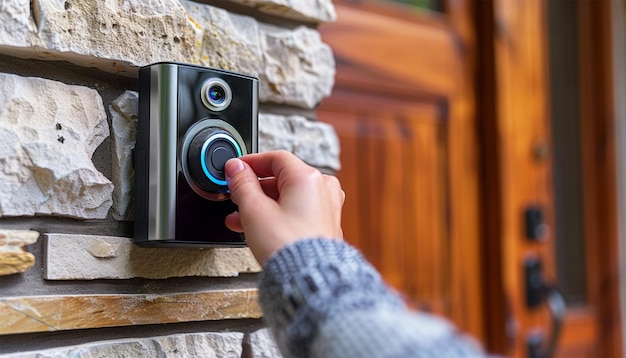 Ring video doorbell com câmera de segurança fabrica produtos de segurança doméstica inteligente permitindo a casa