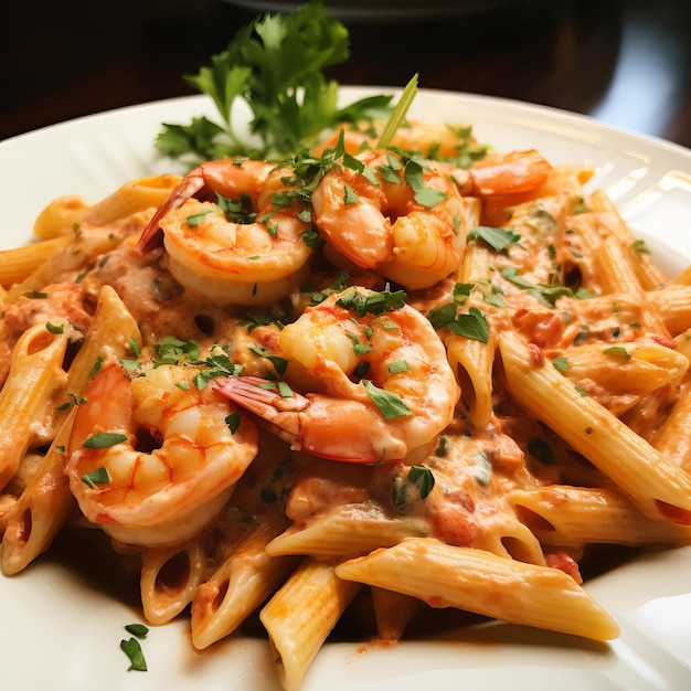 Ringe mit Soße Penne Pasta mit Wodka Tomatensauce