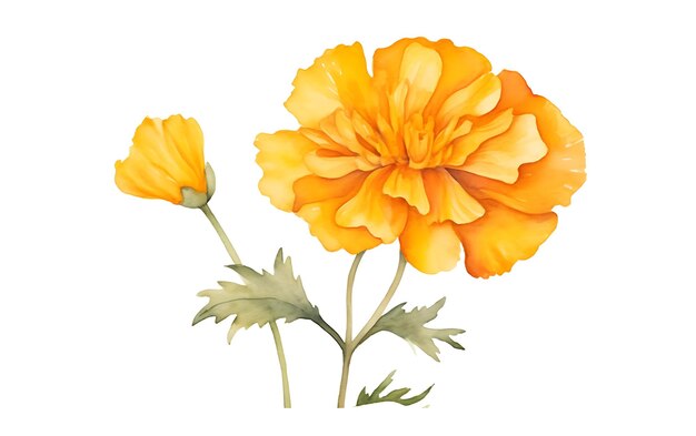 RINGELBLUMEN-Illustration mit lebendigem Farbschema, Ölpinsel-Blume