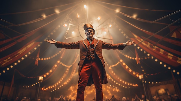 Foto ringmeister auftritt im zirkus