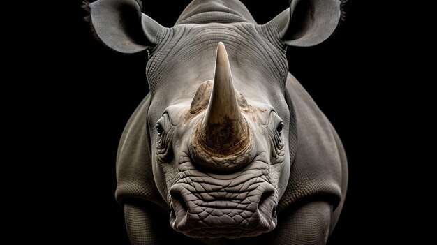 Foto rinoceronte branco africano ou rinoceronte ou ceratotherium simum também conhecido como rinoceronto de lábios quadrados