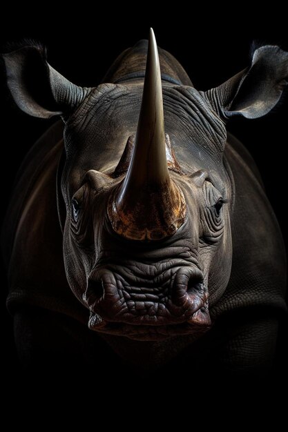 Foto un rinoceronte con un cuerno que dice rinocerontes