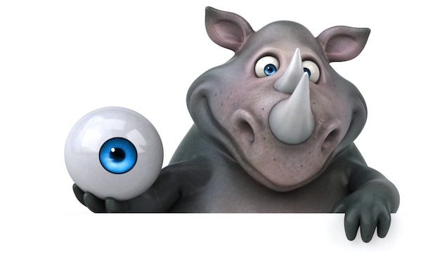 Rinoceronte divertido - Ilustración 3D