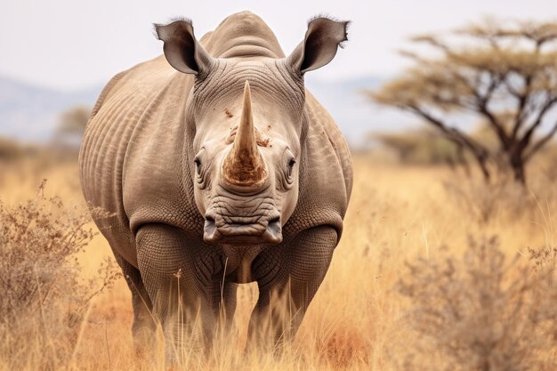 Rinoceronte en estado salvaje