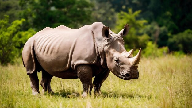 Foto rinoceronte indiano na beleza da natureza procurando habitat um rinocérnio de chifres espécie ameaçada de extinção o b