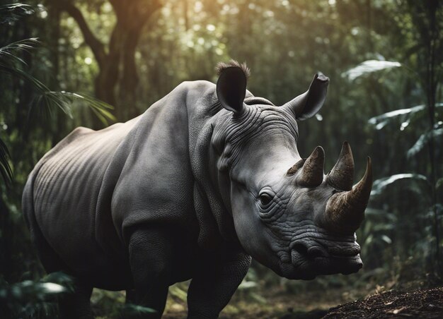 Foto un rinoceronte indio