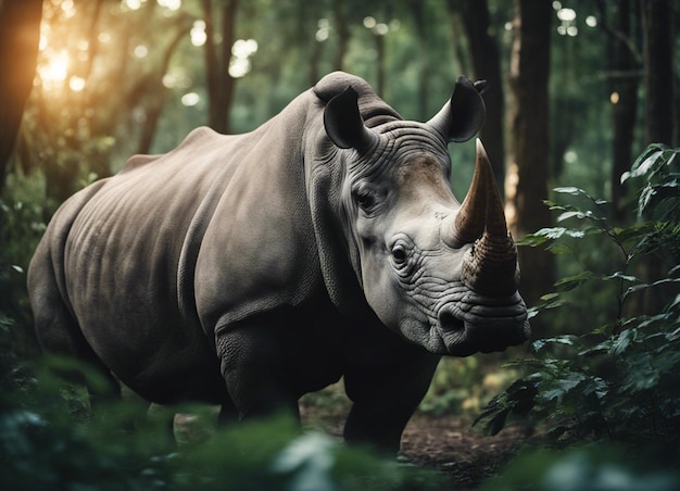 Foto un rinoceronte indio