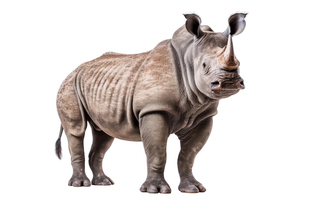 Rinoceronte no fundo branco isolado