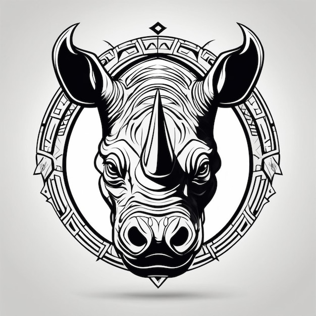 Rinoceronte tribal sagrado: un icono de resiliencia y poder