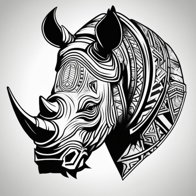Foto rinoceronte tribal sagrado, um ícone de resiliência e poder