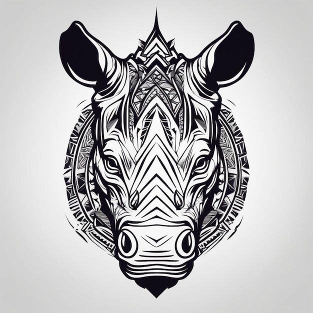 Rinoceronte Tribal Sagrado, um ícone de resiliência e poder