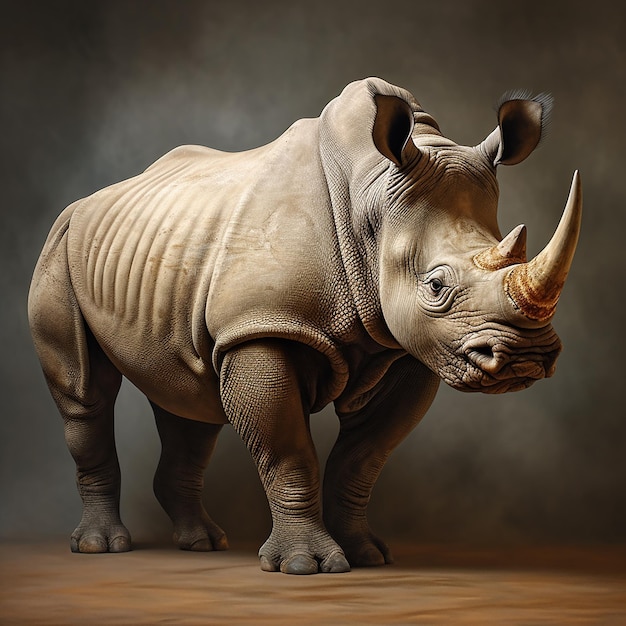 Rinoceronte vista desde el costado