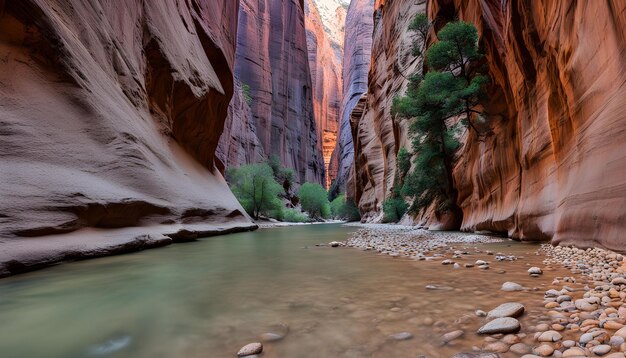 un río atraviesa un cañón con un río que lo atraviesa