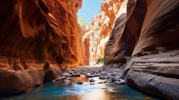 Un río atraviesa un cañón.