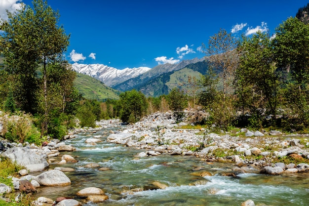 Rio Beas no vale de Kullu, Himachal Pradesh, Índia