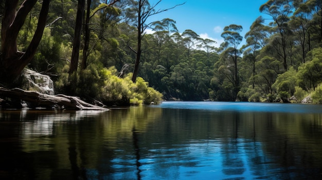 río en el bosque