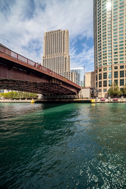 Foto río chicago en chicago, illinois