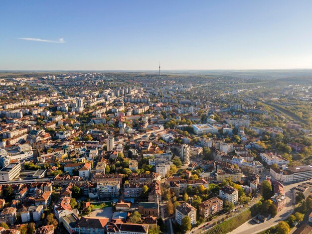 Río Danubio y ciudad de Ruse, Bulgaria