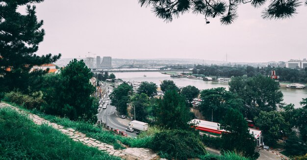 Rio danúbio, perto da fortaleza de belgrado