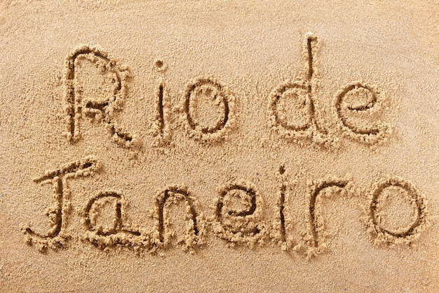 Rio de Janeiro handschriftliche Strand Sand Nachricht