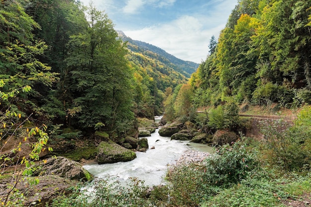 Rio de montanha Savoie região França