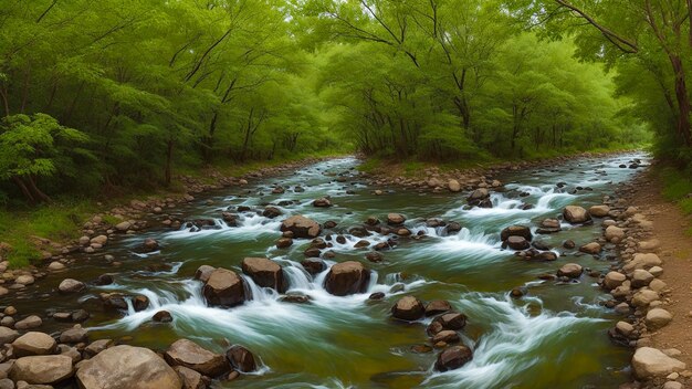 Foto el río dentro de la aldea