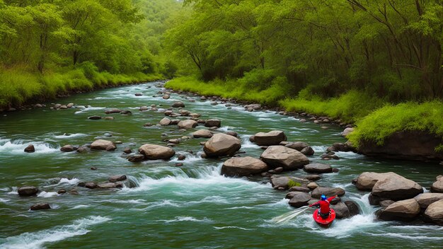 Foto rio dentro da aldeia