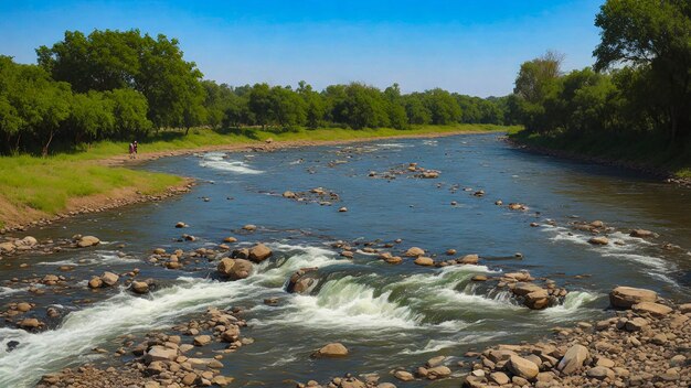 Foto rio dentro da aldeia