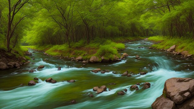 Foto rio dentro da aldeia