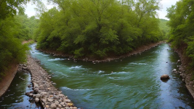 Foto rio dentro da aldeia