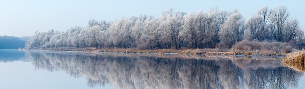 Río Don en Rusia fotografiado en el otoño antes de la formación del hielo Vista panorámica