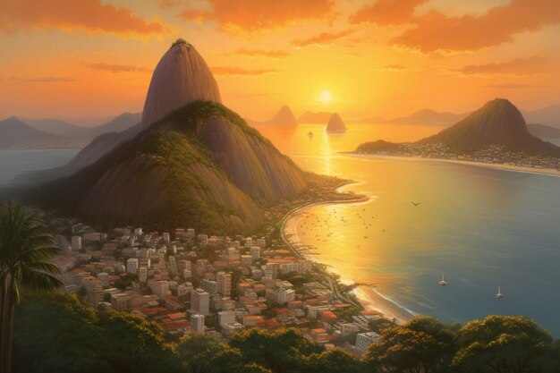 Foto río de janeiro vista de la costa de brasil generar ai