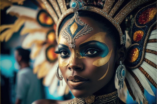 Rio Karneval Karneval Rio Tänzer Karneval Brasilien Maske detaillierte Kostüme Farben tropische Frauen