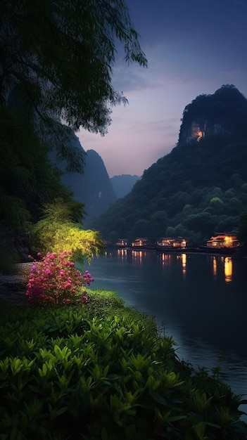 El río li río en china