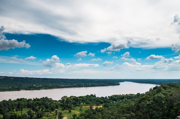 Río Mekong en la vista superior