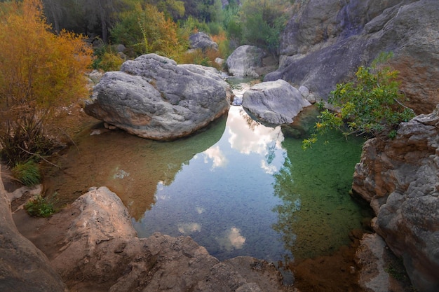 río de montaña en las montañas