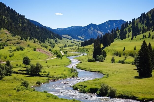 río en las montañas Generativo Ai