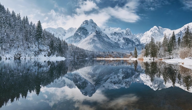 un río en las montañas con nieve en el suelo