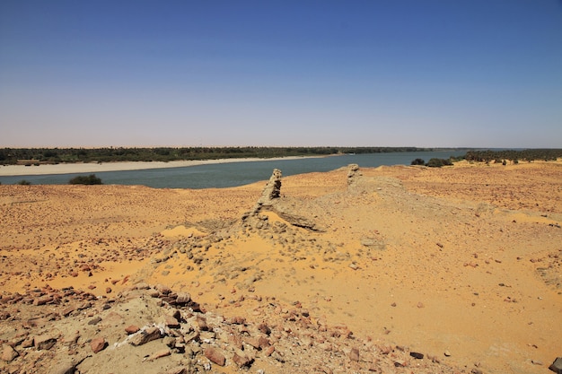 Rio Nilo, Old Dongola no Sudão, Sahara deser, África