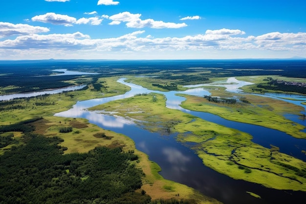 un río con unas pocas nubes en el cielo